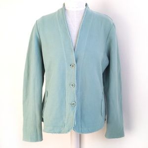 Eileen Fisher Knit Cotton Cardigan w/Raw Edges